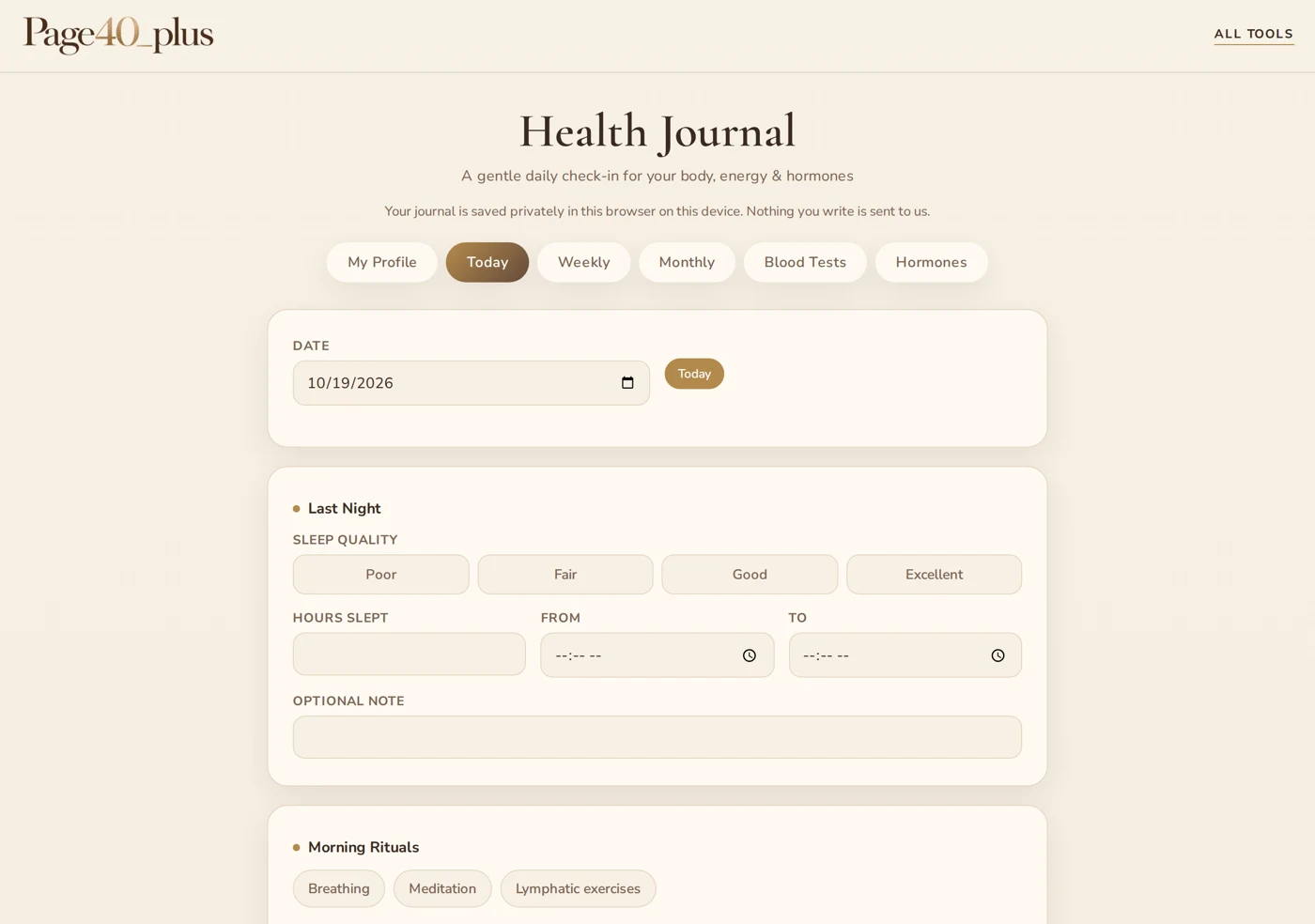 Sample of Health Journal
